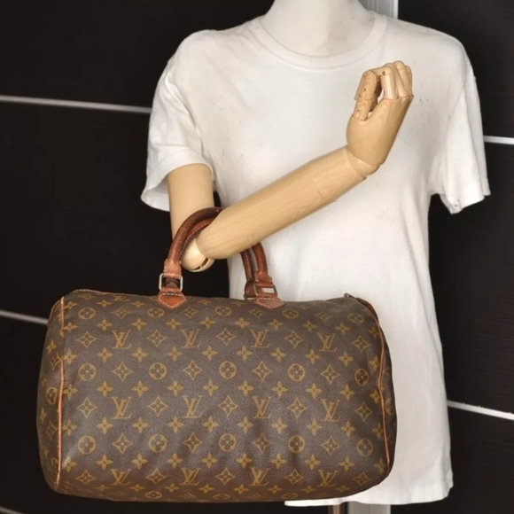 GUC LOUIS VUITTON VINTAGE SPEEDY 35 W/COA - Picture 10 of 13